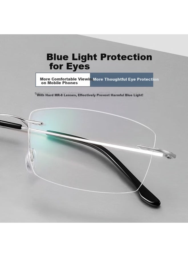 Lesca Lunetier Imported High Definition Progressive Reading Gl For Men, Dual-use For Near And Far, Frameless Ultra-light Eyegl, Blue Light Blocking, High-end Men's Brand - Image 2