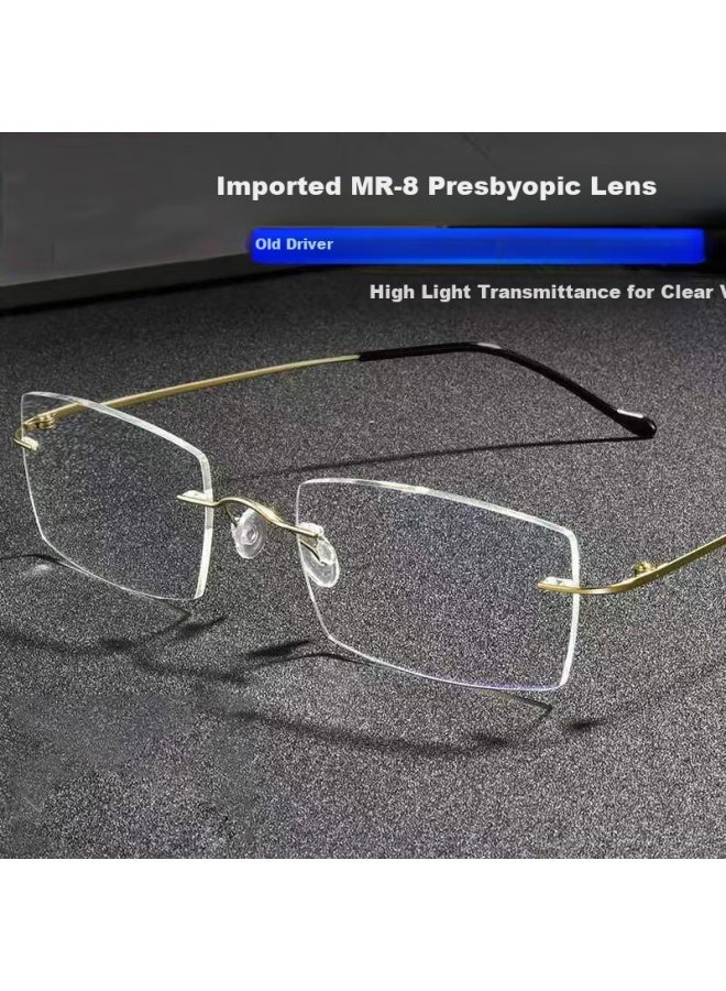 Lesca Lunetier Imported High Definition Progressive Reading Gl For Men, Dual-use For Near And Far, Frameless Ultra-light Eyegl, Blue Light Blocking, High-end Men's Brand - Image 3