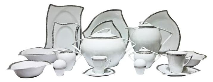 Rosa By Fathy Mahmoud Dining Set 62 Pieces Concorde Golden Decor Porcelain Fathi Mahmoud Con11 - Image 1