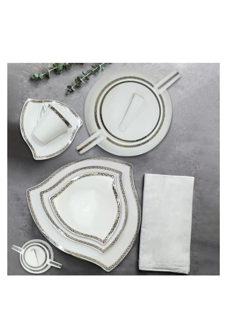 روزا باي فتحي محمود طقم سفرة 62 قطعة كونكورد ديكور دهبى بورسلين فتحي محمود CON11 - Image 2