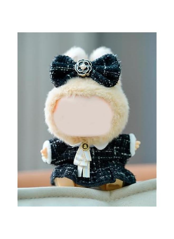 Arabest Luxury Black Clothing Set for 17cm Labubu Dolls, Chic High-End Fashion Outfit with Premium Accessories for Play & Display  - Image 4