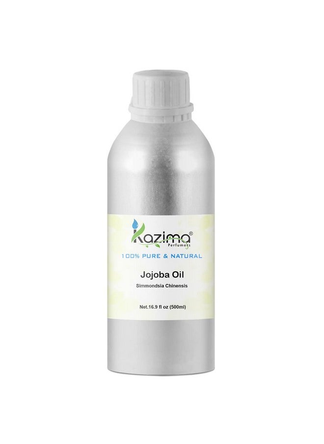 KAZIMA Jojoba Cold Pressed Carrier Oil - 100% Pure Natural Unrefined - Exceptional Moisturizer For Face, Skin, Hair & Nails - Perfect For Sensitive & Dry Skin - Enriched In Fatty Acids, Vitamins C And E (500Ml)  - Image 1