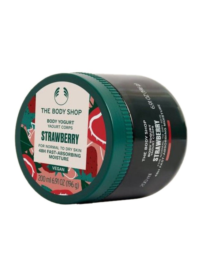 THE BODY SHOP Strawberry Body Yogurt – Fast-Absorbing Gel-Cream Body Moisturiser with Shea Butter & Almond Milk | Provides 48hr Hydration, Softens & Smoothes Normal to Dry Skin | Sweet Strawberry Scent, Non-Greasy, 200ml - Image 1