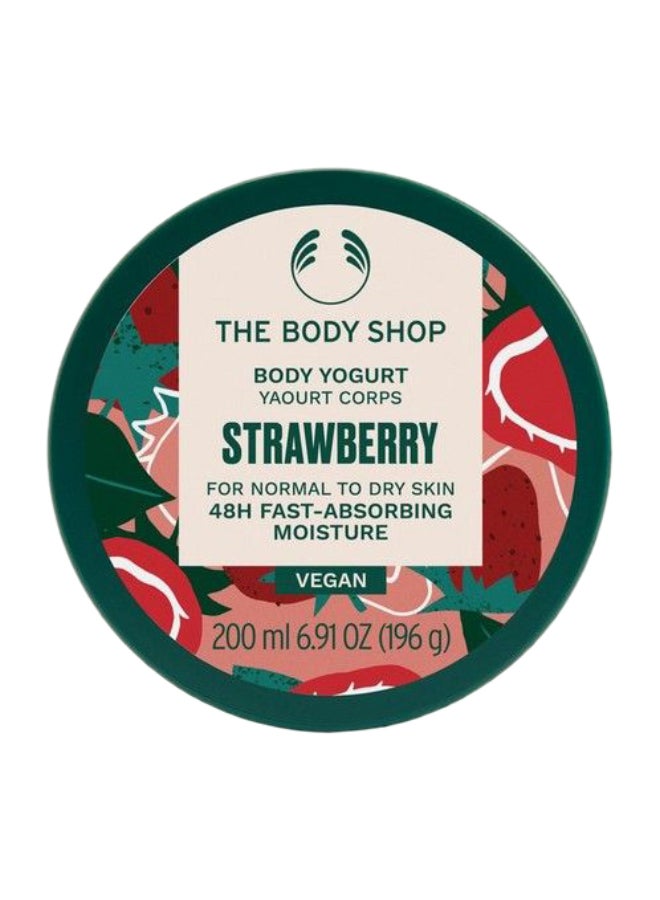 THE BODY SHOP Strawberry Body Yogurt – Fast-Absorbing Gel-Cream Body Moisturiser with Shea Butter & Almond Milk | Provides 48hr Hydration, Softens & Smoothes Normal to Dry Skin | Sweet Strawberry Scent, Non-Greasy, 200ml - Image 2