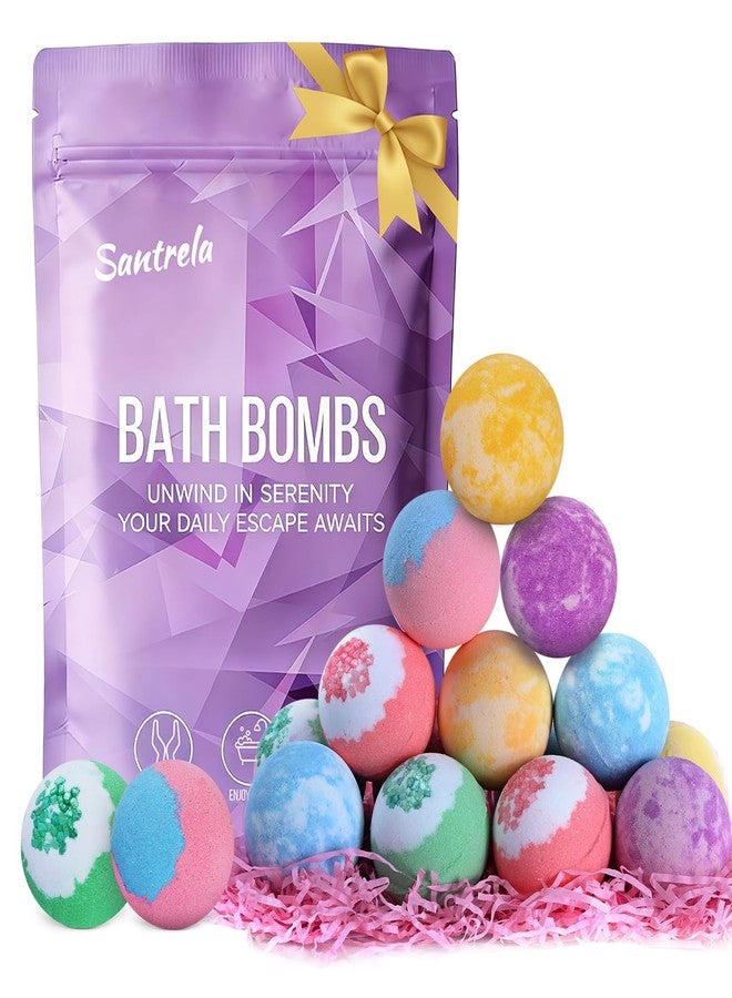 Santrela Bath Bombs for Women Relaxing, Self Care Bath Bombs Gift Set for Women, 12pcs Natural Bathbombs with Shea Butter, Mother’s Day Christmas Day Birthday Gift for Girls Wife Mother Her,Stocking Stuffers - Image 1