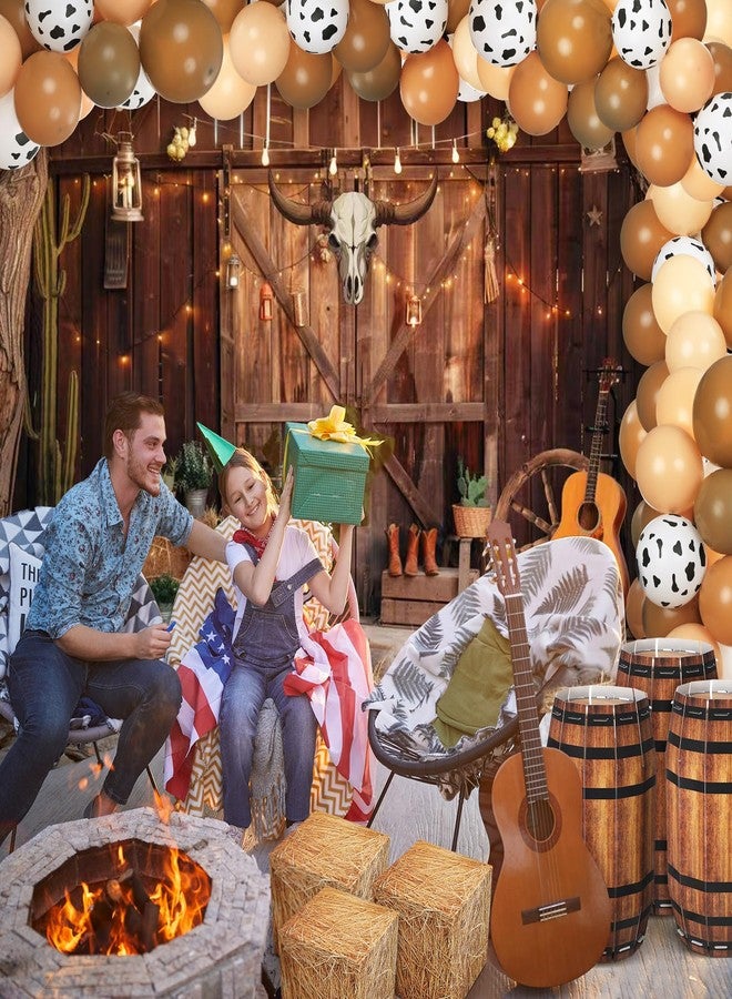 Threan 72pcs Bale Boxes Decoration Western Cowboy Party Three-dimensional Wooden Barrel Balloon Western Cowboy Background Large Party Background Theme Birthday Party Photography Props Booth Decoration - Image 5