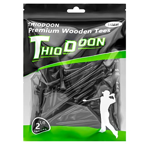 THIODOON Golf tees 2 1/8 inch Less Friction Wood Tees Training for Golfer Professional Natural Wood Golf tees Bulk 100 Count Golfing Tees - Image 1