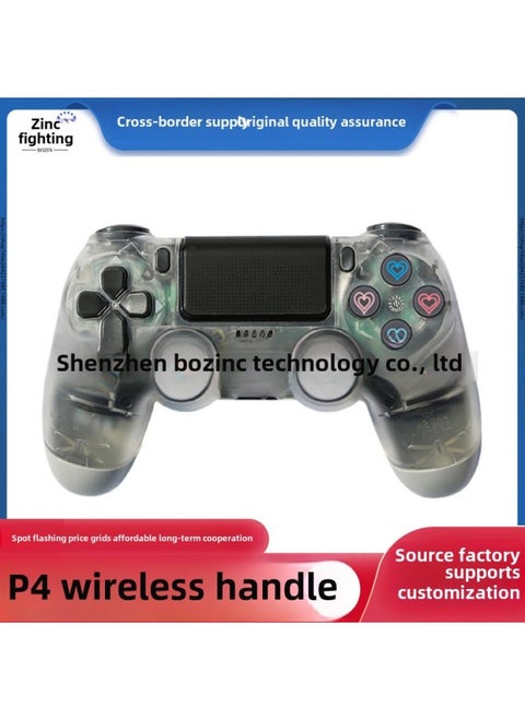 Preferred PS. 4 Game Handle Six Axis Dual Vibration P4 Game Console With Bluetooth Pro Wireless Handle-Product Color:Transparent White