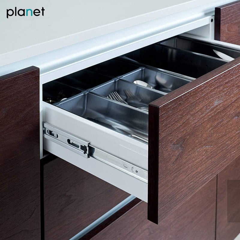 PLANET Drawer Channel/Soft Close Drawer Channel for Kitchen & Wardrobe/Ball Bearing Drawer Channel/Drawer Slide/Telescopic Slide - 18-inch (Black) - Image 5