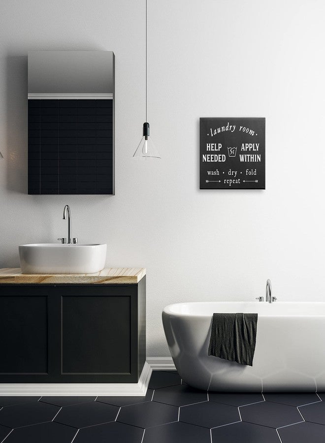 Stupell Industries Vintage Help Wanted Laundry Room Sign Black White - Image 2