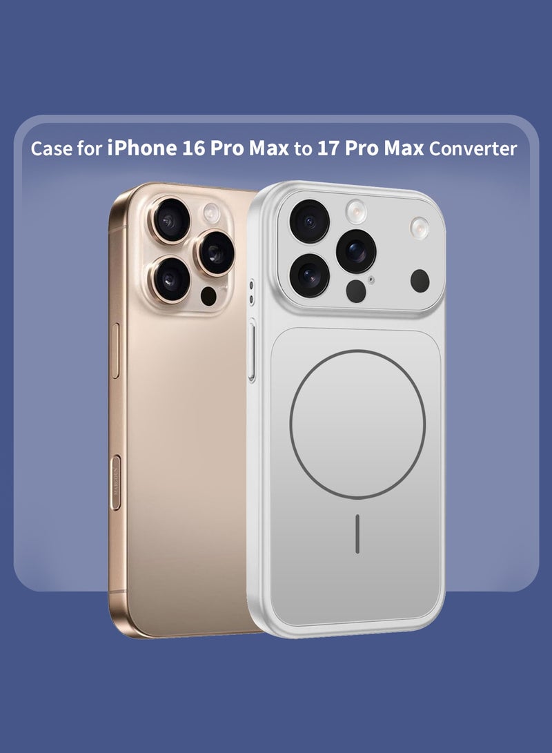 MARGOUN Converter Case for iPhone 16 Pro Max to 17 Pro Max, Compatible with Magnetic Charger, Hard TPU Material, Slim Protective Cover with Camera Guard, Shockproof Frame - Silver silver - Image 5