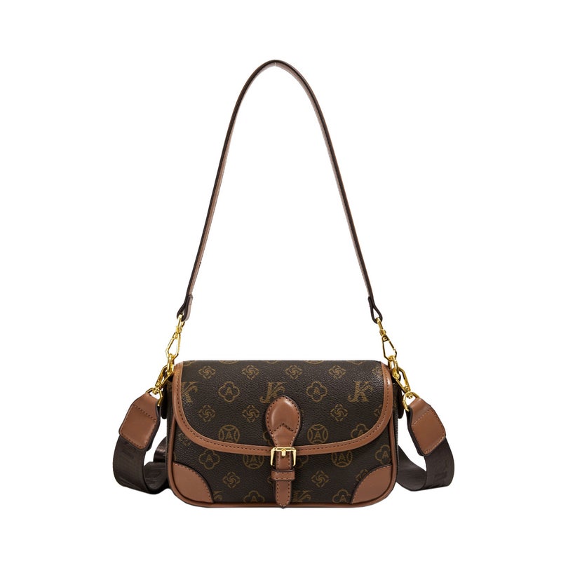 Monica Qiqi Baguette Printed Single Shoulder Underarm Small Square Bag Women'S Style Old Flower Vintage All-Match Fashion - Image 1