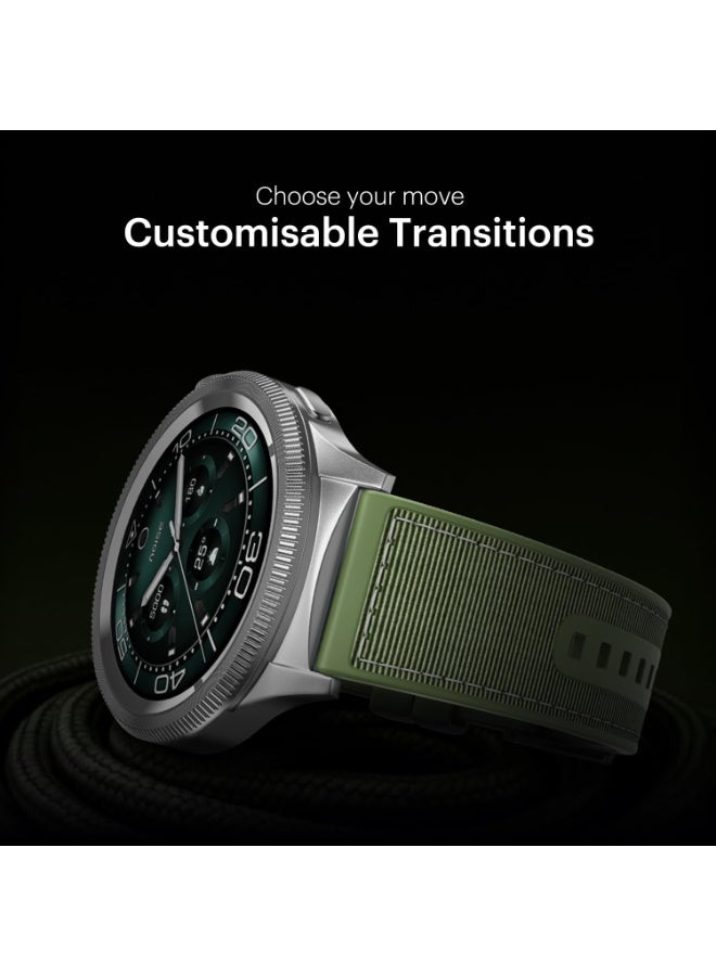 نويز Noise Newly Launched Halo 2 Smart Watch 1st Ever Functional Rotating Dial (Axe-Cut Bezel), 1.43" AMOLED, Stainless Steel Build, Custom Transition Effects, BT Calling, Health Suite (Jade Alloy) - Image 2