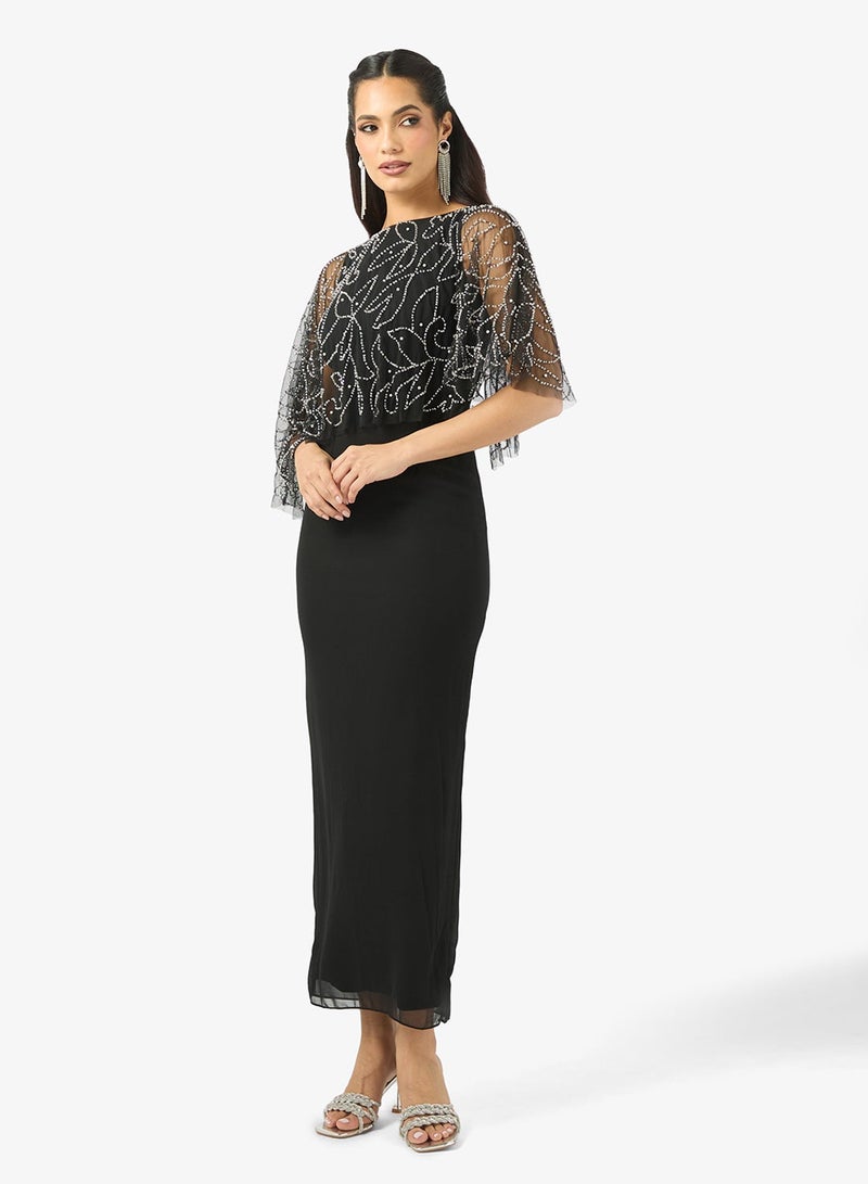 Frock and Frill Mesh Detailed Embellished Dress - Image 2
