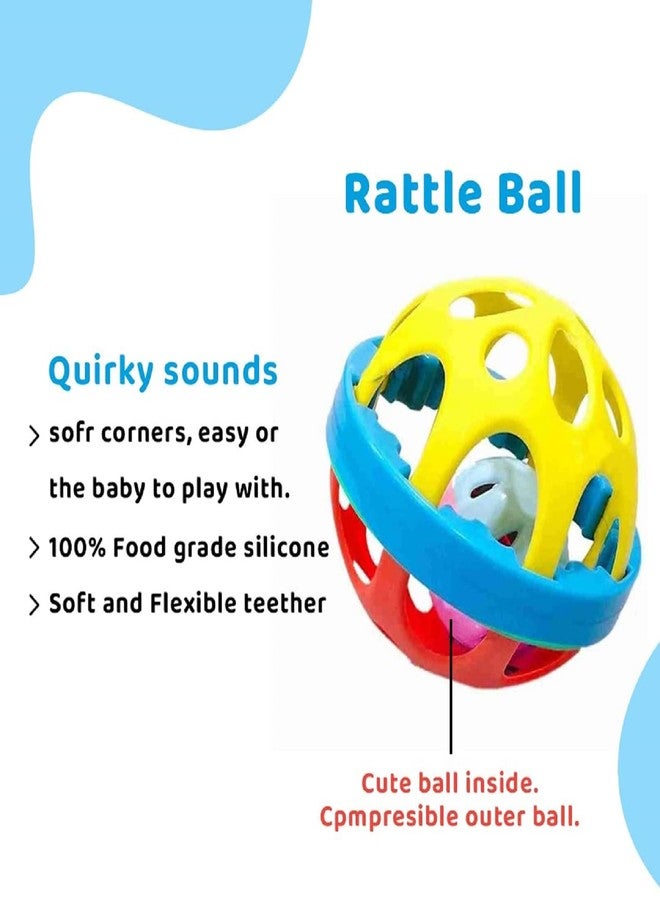 Trade Globe Colorful Soft Ball Rattle Toy for Baby Biggie Ball, Bath Toy Made in Safe Non-Toxic, Attractive Rattle for New Born Baby, Children Toy and Infant Products Activity Center(Pack of 1) - Image 3