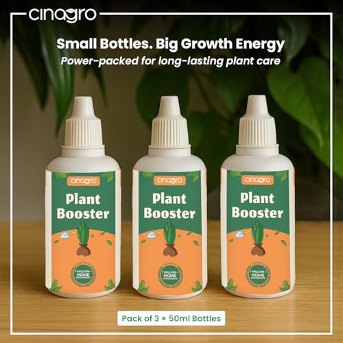 Cinagro Plant Growth Booster Liquid, 50ml, Pack of 3, Organic Fertilizer for Fast Rooting, Healthy Flowering, Promotes Plant Growth, For Indoor Outdoor Plants, Vegetables, Succulents, Hydroponics - Image 3