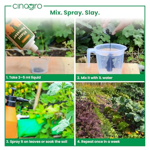 Cinagro Plant Growth Booster Liquid, 50ml, Pack of 3, Organic Fertilizer for Fast Rooting, Healthy Flowering, Promotes Plant Growth, For Indoor Outdoor Plants, Vegetables, Succulents, Hydroponics - Image 4