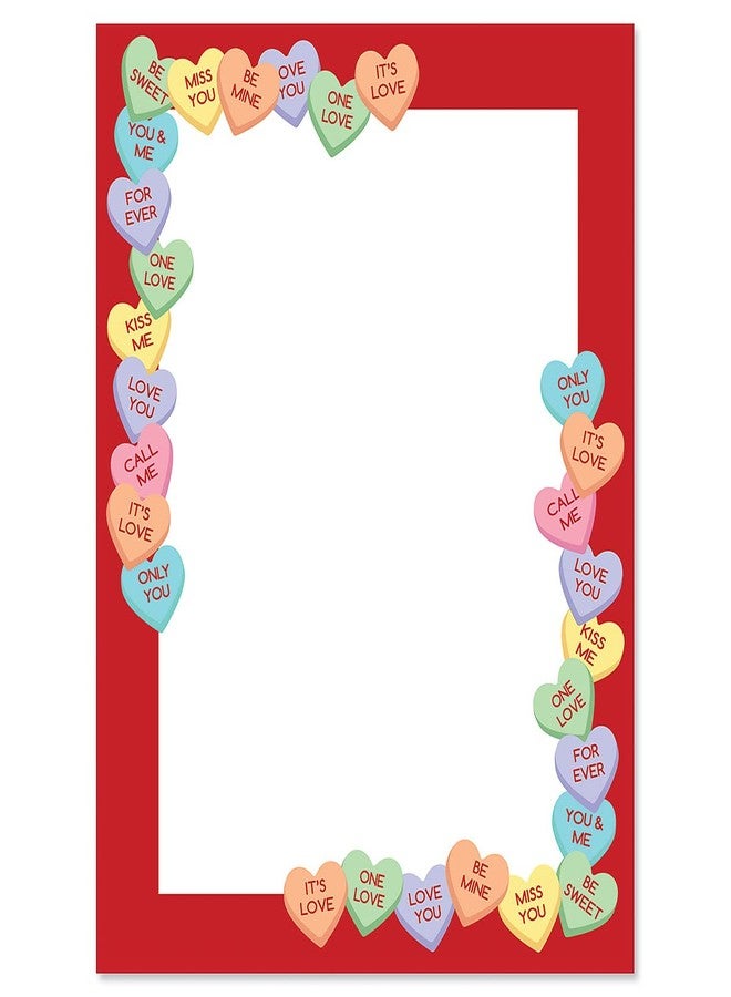 Current Candy Hearts Letter Paper - Decorative Stationery With Heart Border, Printable Valentine's Day, Wedding & Bridal Shower, & Invitation Letterhead Sheets, Set of 25, 8 1/2" x 11" - Image 1