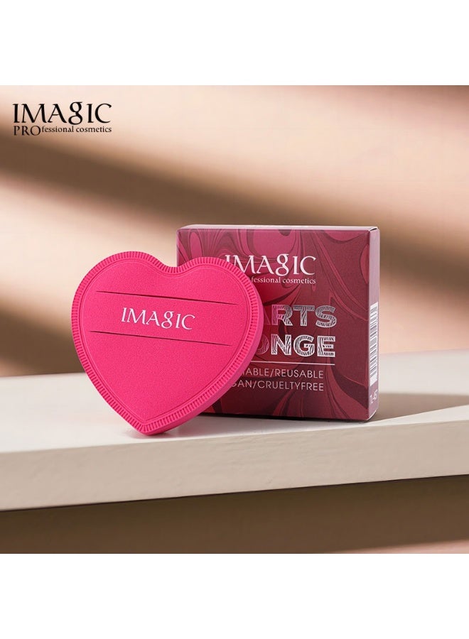 IMAGIC وسادة بودرة على شكل قلب – إسفنجة مكياج ناعمة للوجه، الأساس، البودرة السائبة والمزج – وسادة تجميل قابلة لإعادة الاستخدام (3 ألوان) - Image 2