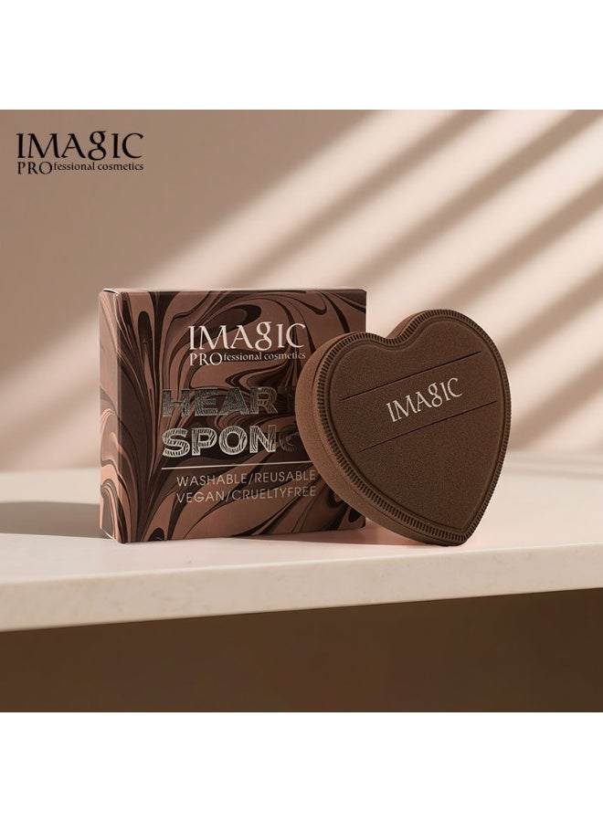 IMAGIC وسادة بودرة على شكل قلب – إسفنجة مكياج ناعمة للوجه، الأساس، البودرة السائبة والمزج – وسادة تجميل قابلة لإعادة الاستخدام (3 ألوان) - Image 4
