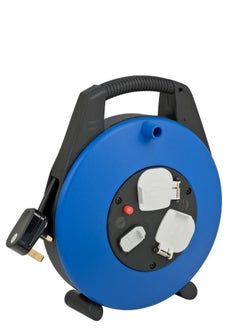 Brennenstuhl Brennenstuhl Vario Line cable box, 2-way plus USB charger / 10m mini cable reel for indoor use with 2x BS sockets and 2x USB charging units, Made in Germany  - Image 1