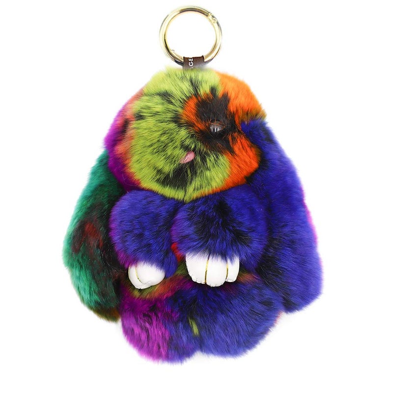 CHUANGLI Keychain Fluffy Faux Fur Keychain Handbag Pom Pom Keyring Pendant for Women Girls - Image 1