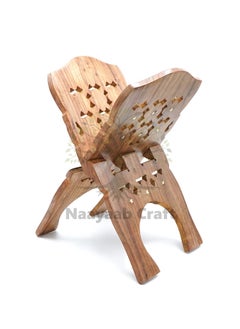 Naayaab Craft Naayaab Craft Handmade Handcraft Rehal Sheesham Wood Holy Book Stand Holder for Bible Geeta Quran in Folding and Carved Design Book Holder Display Stand Size 15 Inch  - Image 3