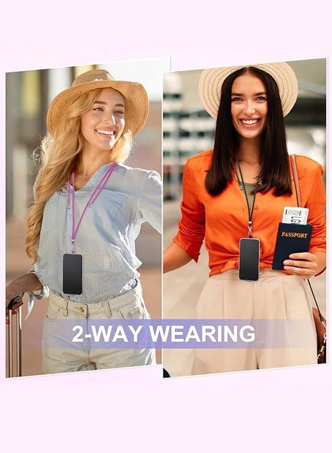 SUNDAREE Cell Phone Lanyard, Universal Crossbody Patch Phone Lanyards, Adjustable Nylon Phone Lanyards for Around The Neck, Compatible with Most Smartphones, anti theft(Pink) - Image 5