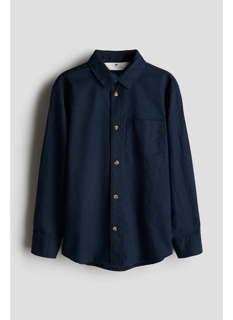 اتش اند ام Linen-blend shirt
