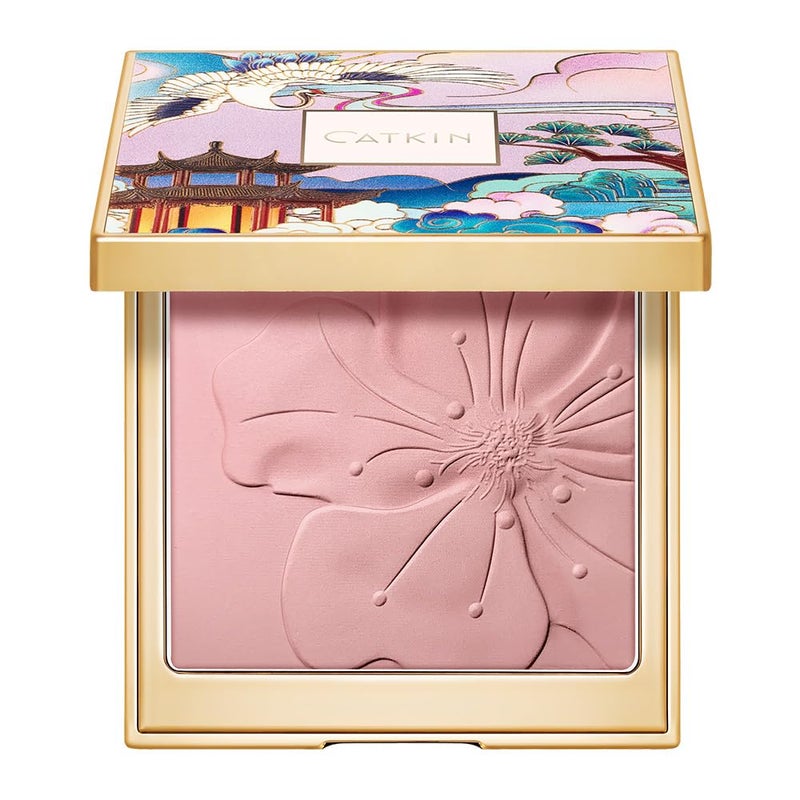 CATKIN Cheek Powder Blush Baked Pink Makeup Blusher Creamy Light Weight Natural Finish 10g (C06 Misty Rain) - Image 1