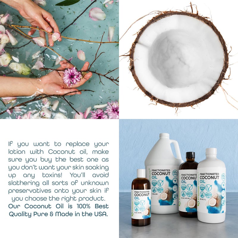 Premium Nature Fractionated Coconut Oil for Massage Cold Pressed Best Carrier for Essential Oils Mixing for Women Dry Skin Moisturizer for Body and Hair 1 Gallon Bottle Bulk Size - Image 5