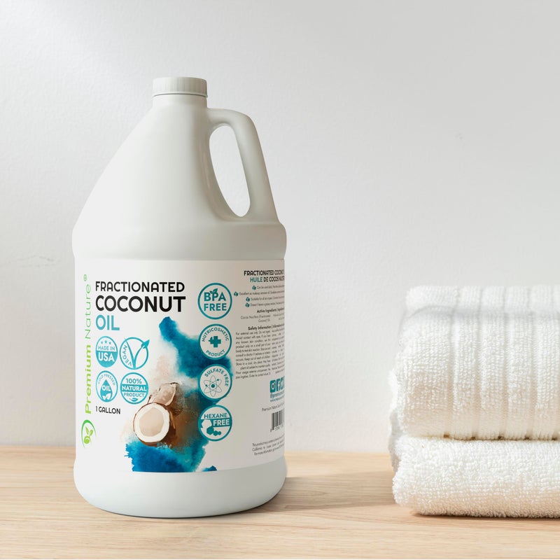 Premium Nature Fractionated Coconut Oil for Massage Cold Pressed Best Carrier for Essential Oils Mixing for Women Dry Skin Moisturizer for Body and Hair 1 Gallon Bottle Bulk Size - Image 3