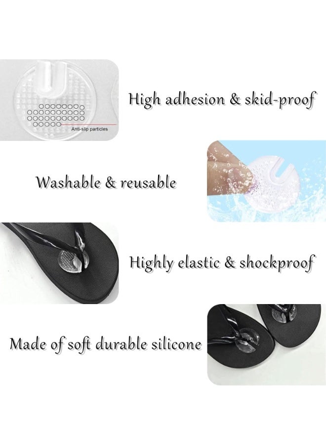 2 Pairs Clear Silicone Thong Sandal Toe Protectors, Gel Flip-Flop Cushions for Pain Relief - Image 2