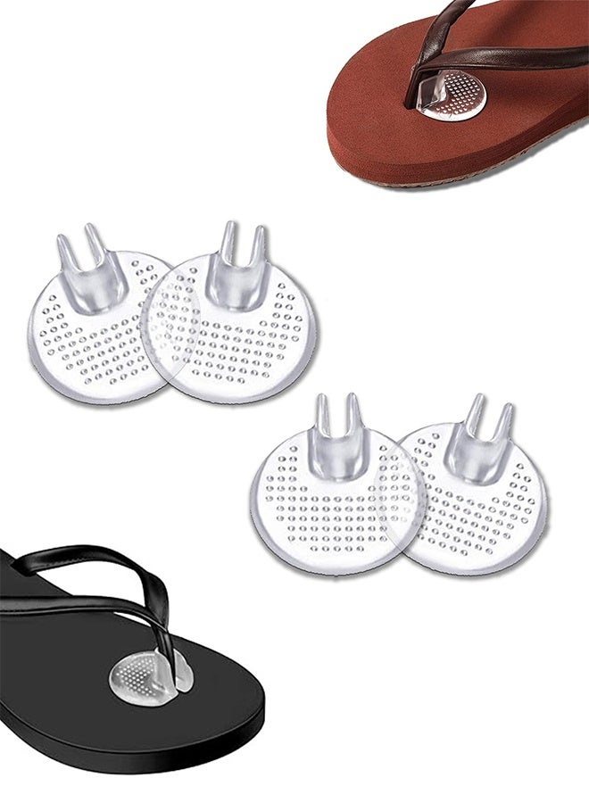 2 Pairs Clear Silicone Thong Sandal Toe Protectors, Gel Flip-Flop Cushions for Pain Relief - Image 1