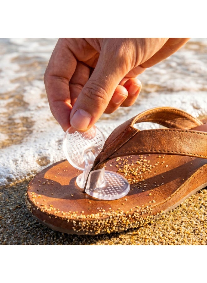 2 Pairs Clear Silicone Thong Sandal Toe Protectors, Gel Flip-Flop Cushions for Pain Relief - Image 4