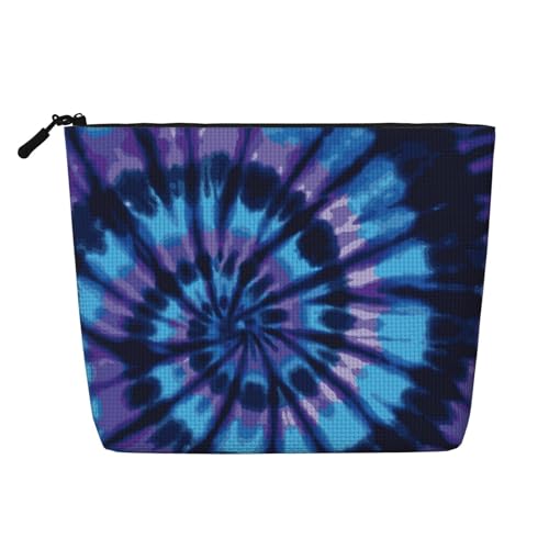 MINIOZE Tie Dye Blue Purple Makeup Bag Travel Cosmetic Bag Organizer Toiletry Bag Make Up Bags For Women Girls Large Light - Image 1