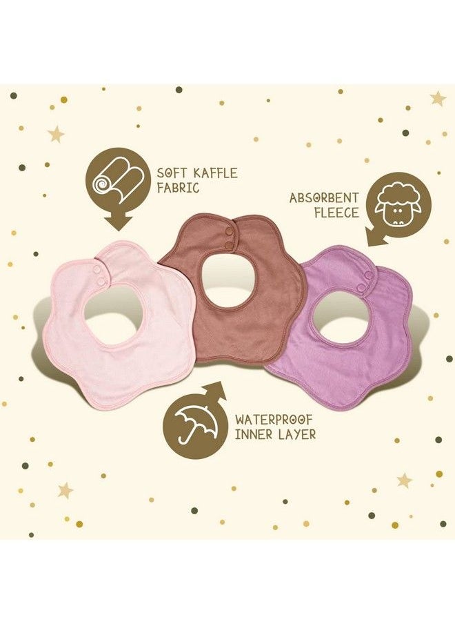 Tiny Twinkle Roundabout Drool Bibs 3 Pack 360 Rotating Waterproof And Absorbent Teething Baby Bibs (Girl Set Pink)  - Image 4
