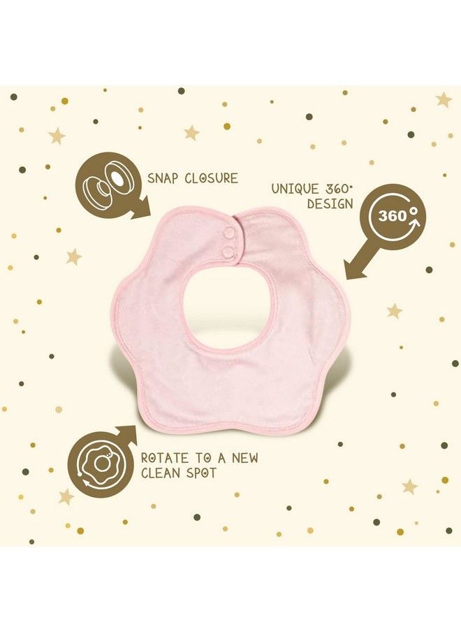 Tiny Twinkle Roundabout Drool Bibs 3 Pack 360 Rotating Waterproof And Absorbent Teething Baby Bibs (Girl Set Pink)  - Image 5