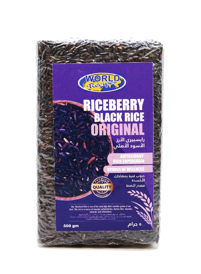 World Recipes Riceberry Black Rice, 500g - Image 1
