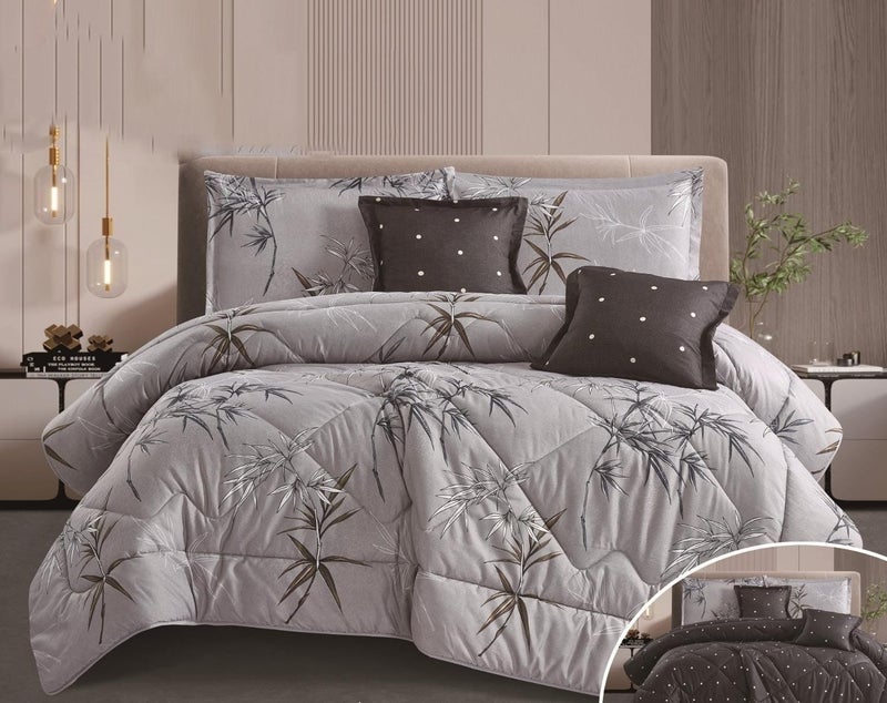 مفرش صيفي نفرين وجهين مكروفايبر 6قطع 260+240