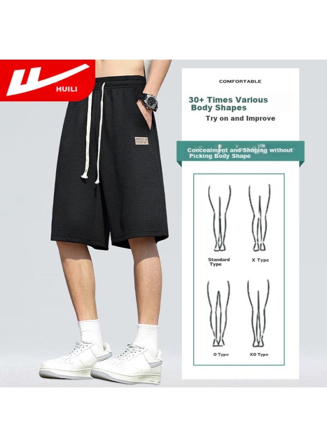 Pull Back Warrior Men's Breathable Ice Silk Quick-drying Sports Shorts Casual Straight-leg Beach Pants - Image 1