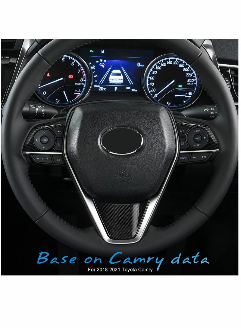 Generic Auto ABS Steering Wheel Cover Trim Frame Sticker Sport Style - Carbon Fiber Grain, for Toyota Camry 2022 2021 2020 2019 2018, for Avalon Accessories (3pcs) - Image 3