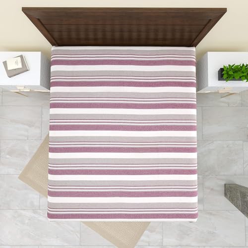 Värde Kerala Double Bedsheet Without Pillow Cover | Handloom Cotton Bedsheets for Double Bed | Size 100x108 Inches, 8.3x9 Feet | King Size (Pink Swan) - Image 5