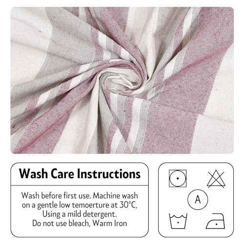 Värde Kerala Double Bedsheet Without Pillow Cover | Handloom Cotton Bedsheets for Double Bed | Size 100x108 Inches, 8.3x9 Feet | King Size (Pink Swan) - Image 4