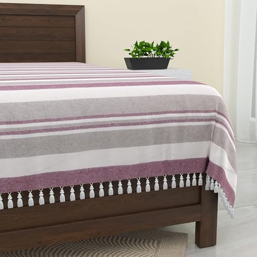 Värde Kerala Double Bedsheet Without Pillow Cover | Handloom Cotton Bedsheets for Double Bed | Size 100x108 Inches, 8.3x9 Feet | King Size (Pink Swan) - Image 3