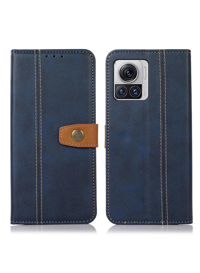 اس-توب جراب لهاتف Motorola Edge 30 Ultra 5G / Moto X30 Pro 5G جراب هاتف من الجلد بخيوط الخياطة وملمس جلد العجل - Image 1