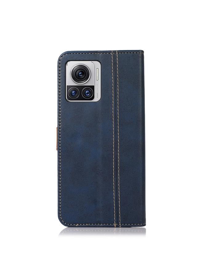 اس-توب جراب لهاتف Motorola Edge 30 Ultra 5G / Moto X30 Pro 5G جراب هاتف من الجلد بخيوط الخياطة وملمس جلد العجل - Image 3