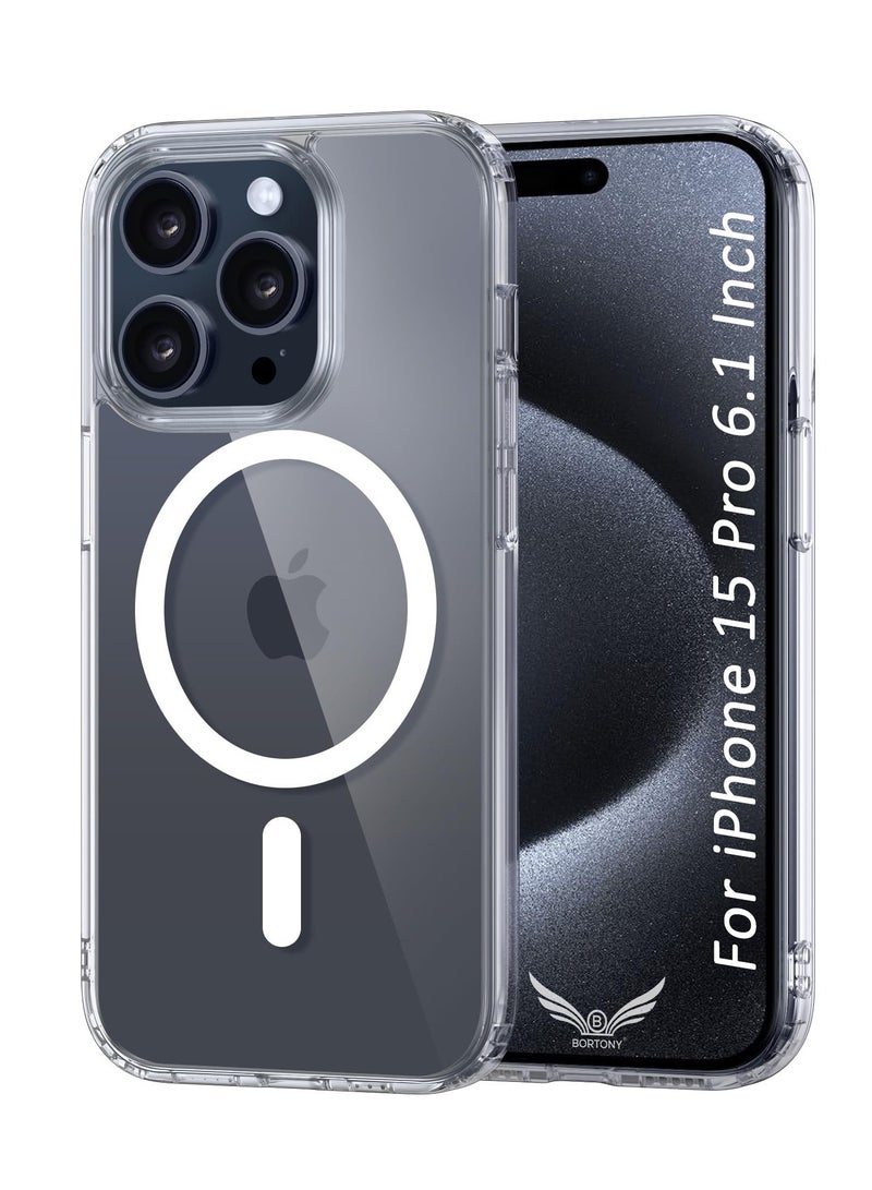 BORTONY iPhone 15 Pro MagSafe Case Supports Wireless Charging, Anti-Yellowing, Scratch Resistant Slim, Magnetic Cover for iPhone 15 Pro 6.1 inch - Image 1
