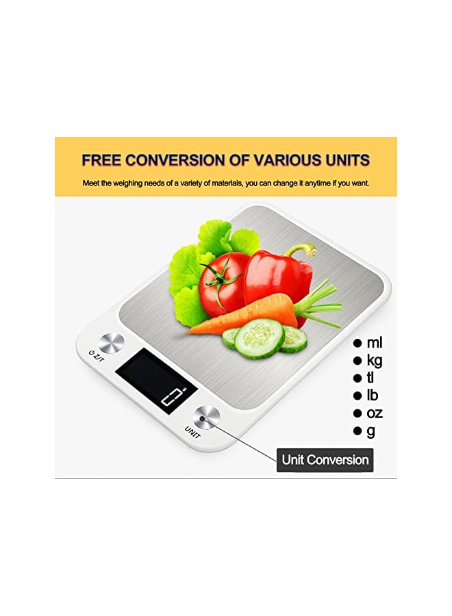 PROMASS Waterproof Food Scale, 33lb/15kg Digital Kitchen Scale Weight Grams and oz for Cooking Baking, 1g/0.1oz Precise Graduation - Image 3