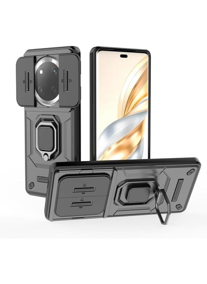 Generic Lens Slide Case Compatible with Honor X9c Inch Released 2024, 360° Metal Ring Kickstand and Slide Camera Lens Cover with 2in1 Hybrid Shockproof Case for Honor X9c  - Image 1